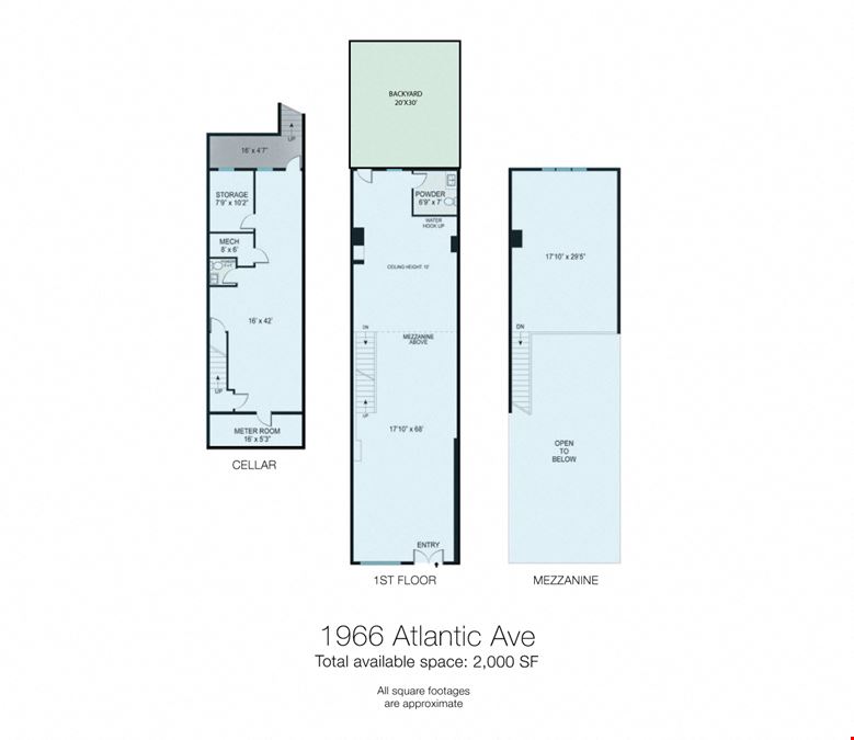 2,000 SF | 1966 Atlantic Avenue | Vanilla Boxed Retail/Office Duplex For Lease