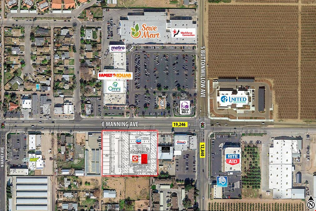 2,424± SF Dual Drive-Thru Quick Service Restaurant Space For Lease or Rent connected to Circe-K & Chevron