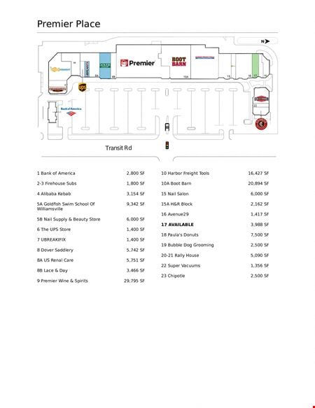 Preview of Retail space for Rent at 7864-8020 Transit Rd
