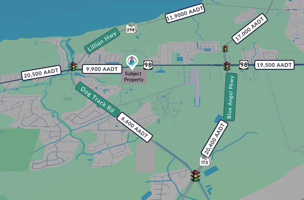W Hwy 98, Pensacola | HC/LI | 1,355' Frontage