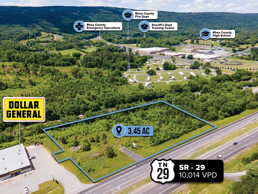 $1 Auction – 3.45 Acre Parcel | 10K VPD | Between Chattanooga & Knoxville