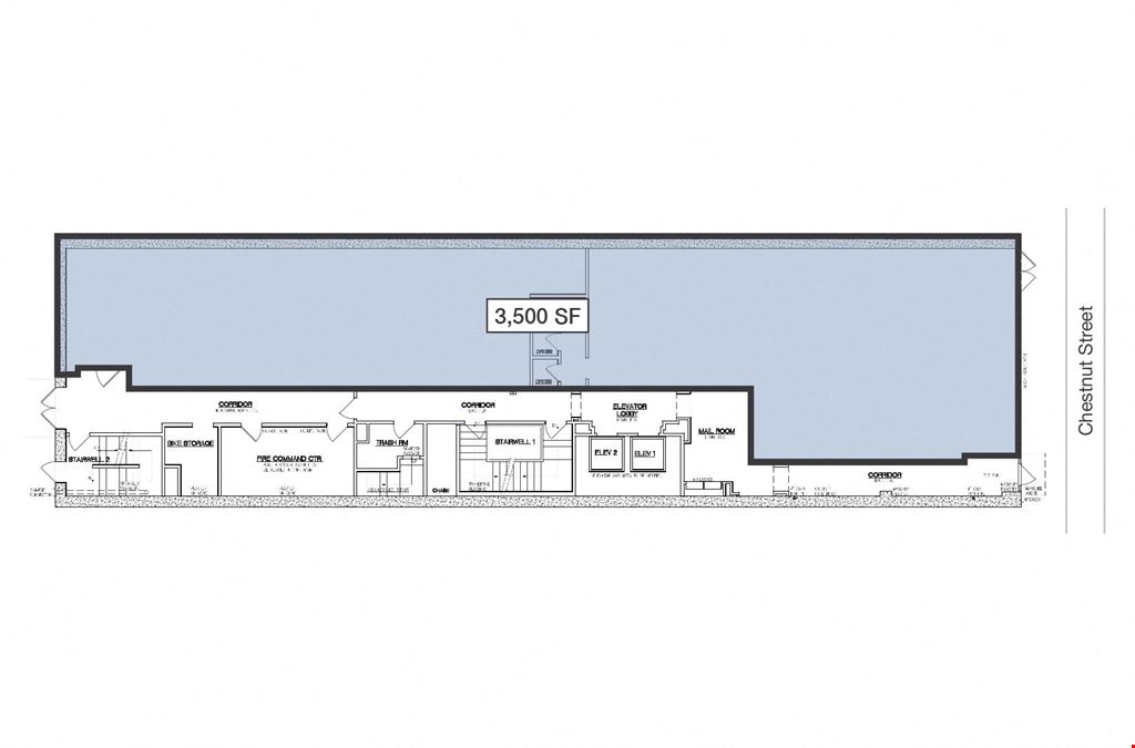 3,500 SF | 1510 Chestnut Street | Prime Retail Space With Double Wide Storefront For Lease