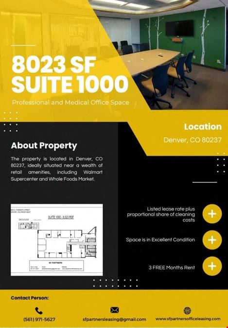 8,023 SF Suite 1000 Office/Medical Space