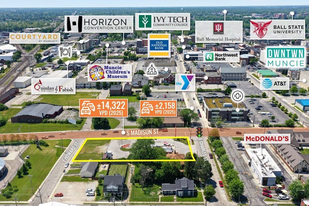 REIT Sale | Former Rally’s | McDonald’s Adjacent | 16K VPD | 2-Drive Thru | Downtown Muncie
