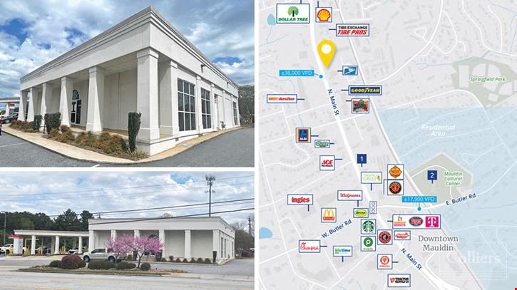 For Sale I Former Bank Building with Drive-thru lanes in Mauldin, SC