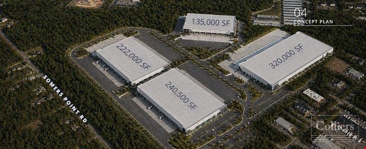 Industrial Land for Sale in Mays Landing, NJ – ±98 AC for Up to 1.35M SF Development