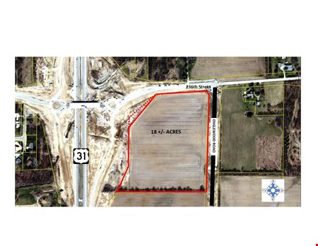 Preview of commercial space at 0 E. 236th Street-- PRIME DEVELOPMENT LAND- HIGH VISIBILITY-US 31 & 236th STREET- 18 +/- ACRES