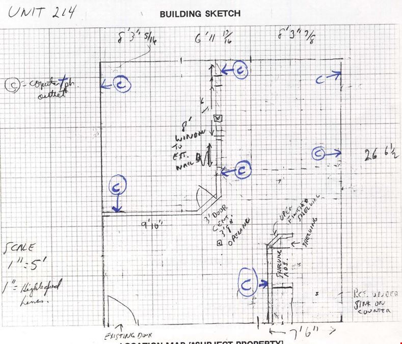 Gallery bldg. front facing office