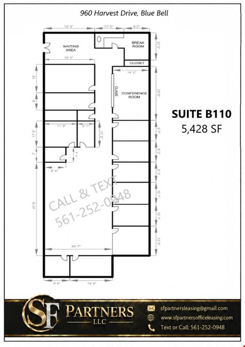 5428 SF Suite B110 Professional and Medical Office Space