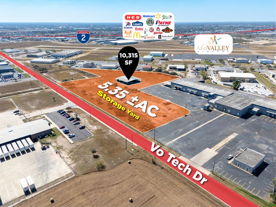 5.35 ±AC | Storage yard | 10,315 SF | Covered area | For Lease