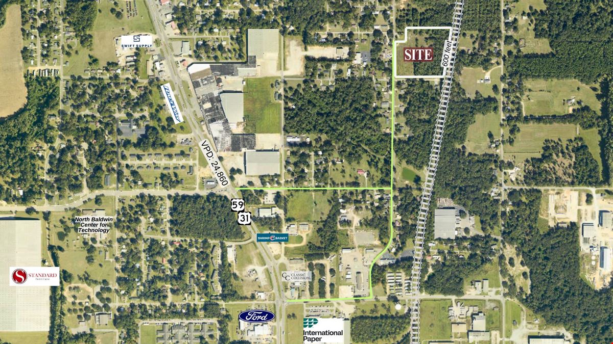 8+ Acres with Rail Access