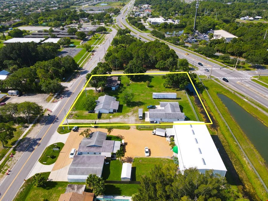 Prime Commercial Corner-Three Streets-Signalized Intersection-High Traffic Counts-Minton Road Brevard County FL