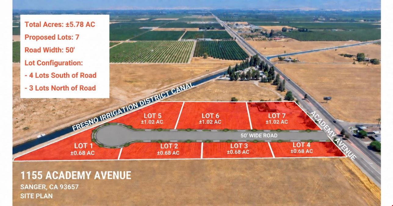 ±5.78 Acres of Commercial Development Land In Sanger, CA