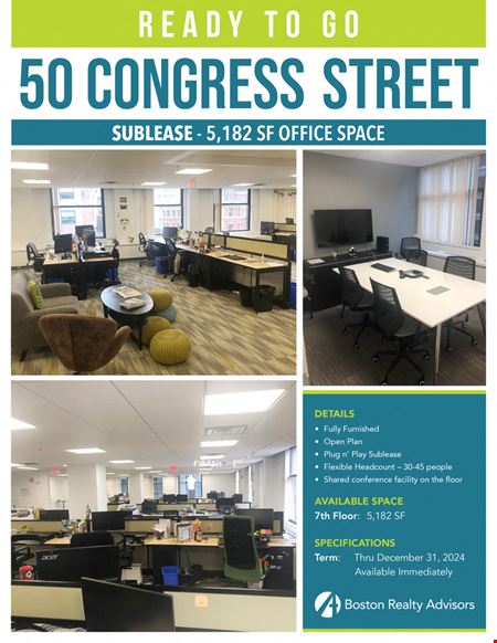 Preview of Office space for Rent at 50 Congress Street