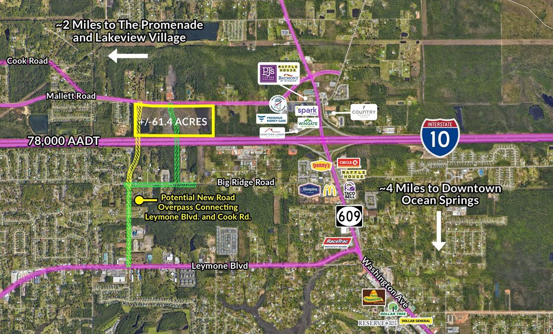 61.4 Acres between The Promenade and Ocean Springs Exit 50