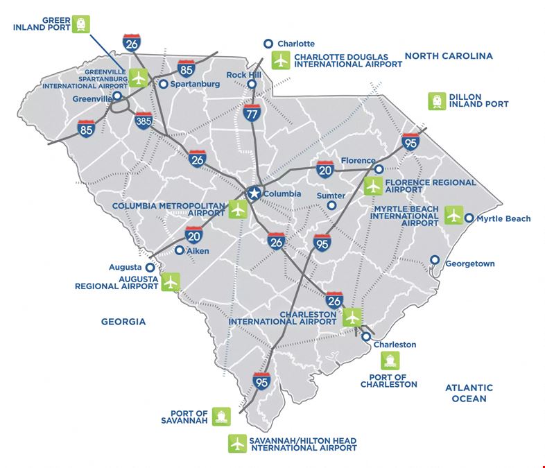 SC Interstate I-95 Corridor Centric Dominance w/ 4.2 AC Intermodal/IOS/Workforce Housing Site at I-95 Exit 53 - IICD Zoned