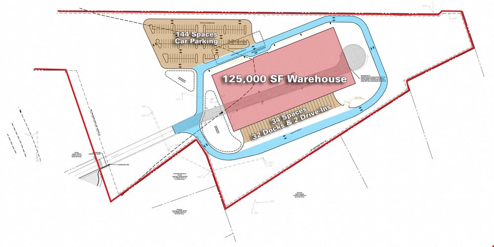 125,000 SF Buildable - Fully Approved For Lease