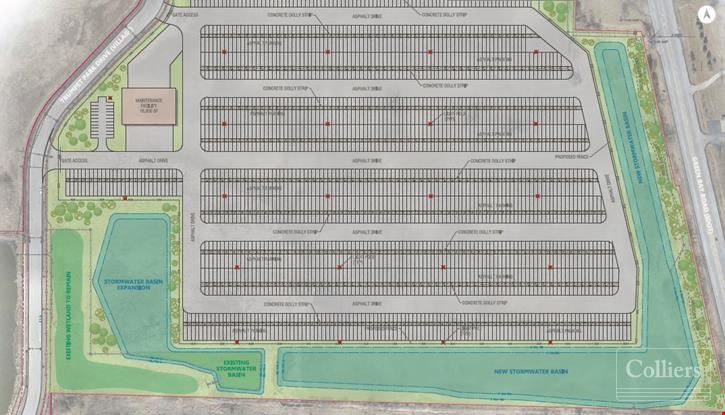47 Acres For Lease or Sale - Fully Fenced and Secured Trailer Parking Yard With Maintenance Facility