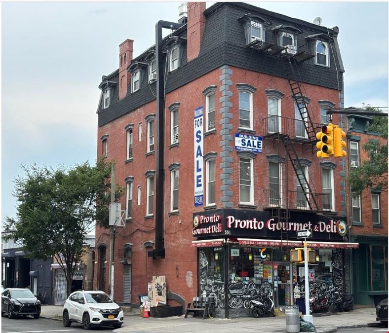 Corner Mixed-Use Building with Garage For Sale in Clinton Hill