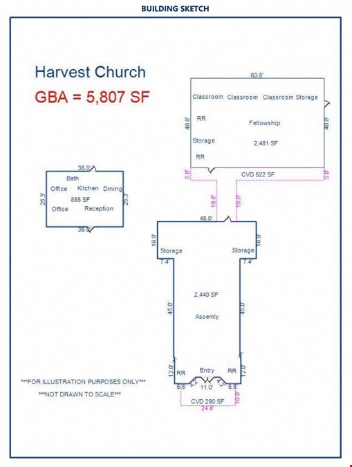 New Price! Harvest Church on 2.78 Acres across from Sam's Club