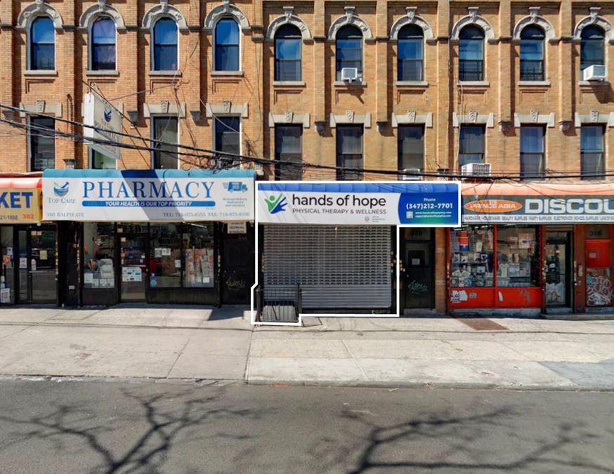 1,300 SF | 378 Ralph Avenue | White Box Retail/Office Space with Glass Frontage for Lease