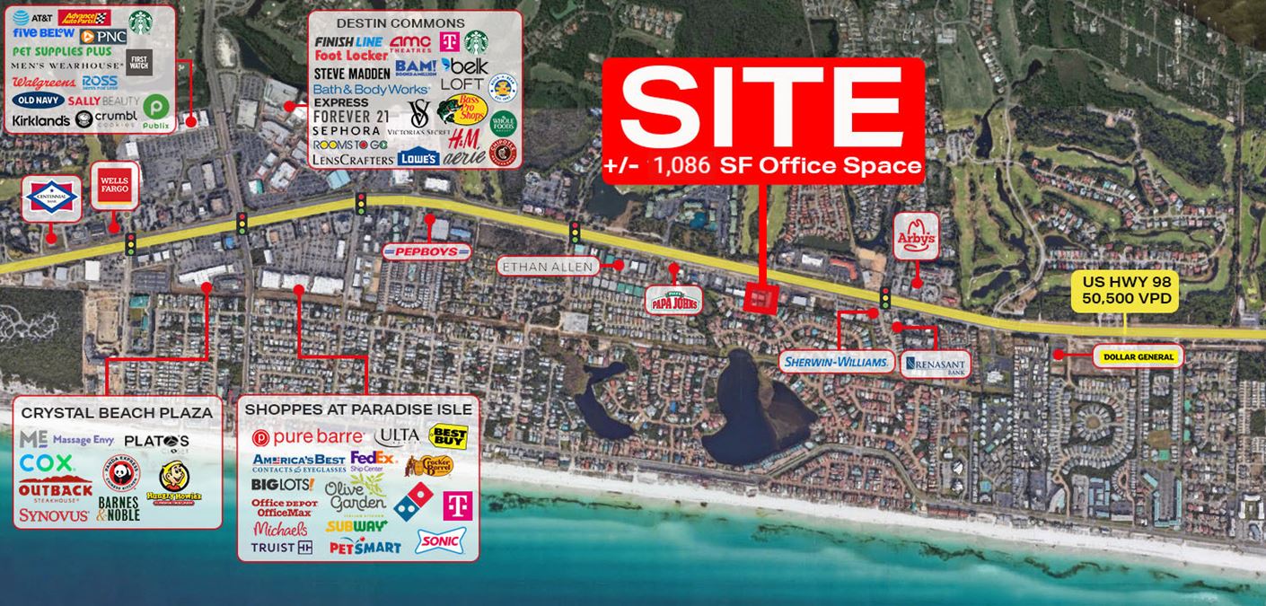 +/- 1,086 SF Office For Lease in Destin, FL