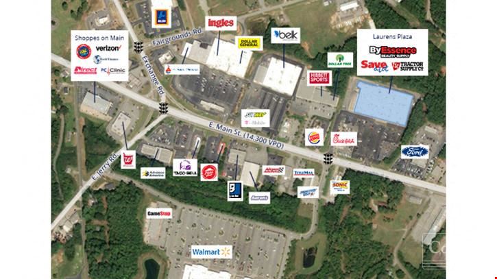 ±33,827 SF Anchor Retail Space Available in Laurens Plaza | Laurens, SC