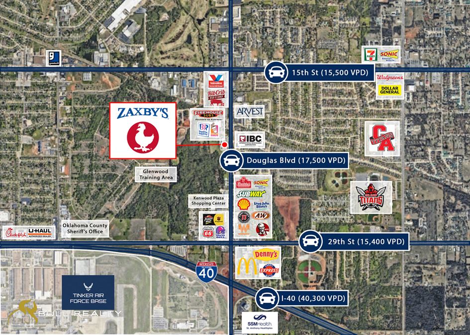 Zaxby's NNN Lease Investment Opportunity | 7.1% Cap Rate | Midwest City, OK