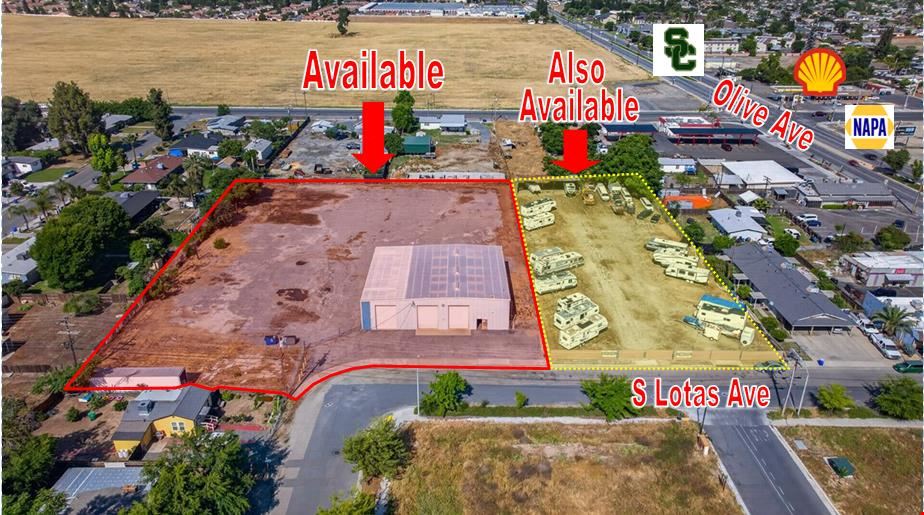 ±6,375 SF WAREHOUSE + ±1.75 AC LAND FOR LEASE IN PORTERVILLE, CA