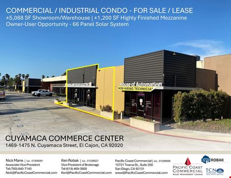 Preview of Industrial space for Rent at 1469 N Cuyamaca St