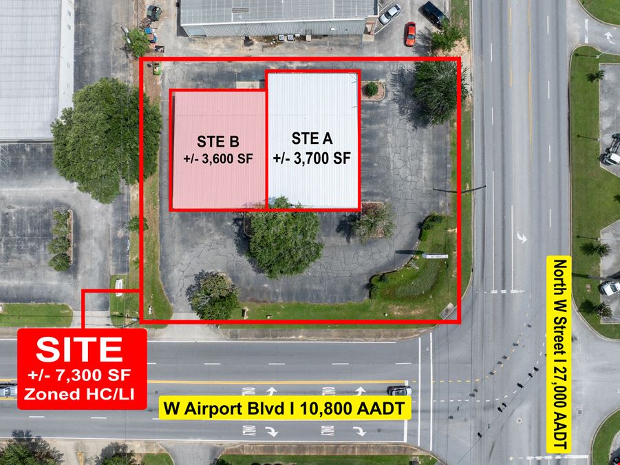 Corner Retail Property For Lease | Airport Blvd & N W Street