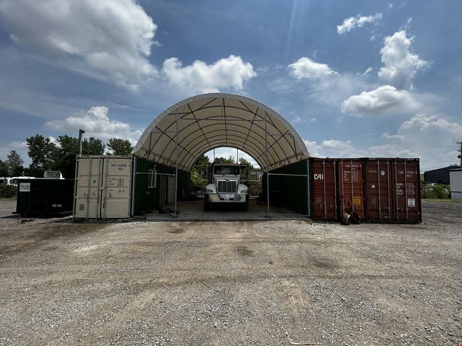 Industrial Storage Yard with Covered Service Bay