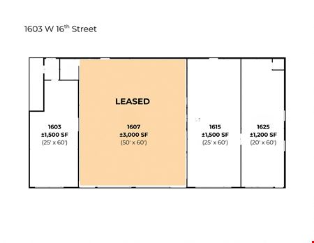 Preview of Retail space for Rent at 1603- 1625 W 16th Street