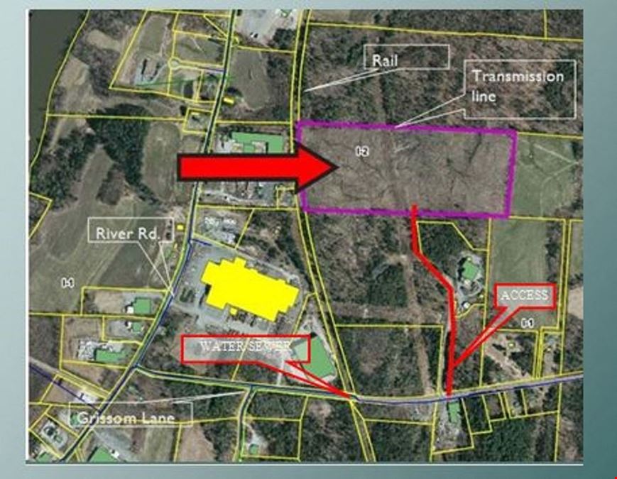 43 acres Heavy  Ind. w/ rail. Water/sewer.