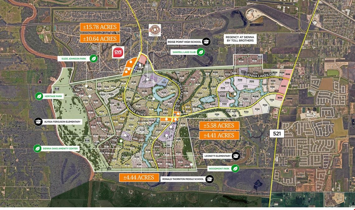 ±0.76 - 15.78 Acres Sienna Pad Sites - For Sale