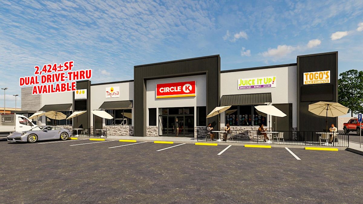 2,424± SF Dual Drive-Thru Quick Service Restaurant Space For Lease or Rent connected to Circe-K & Chevron