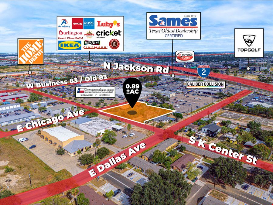 0.89 ± AC | Redevelopment Opportunity | Zoned C-3 | McAllen, TX