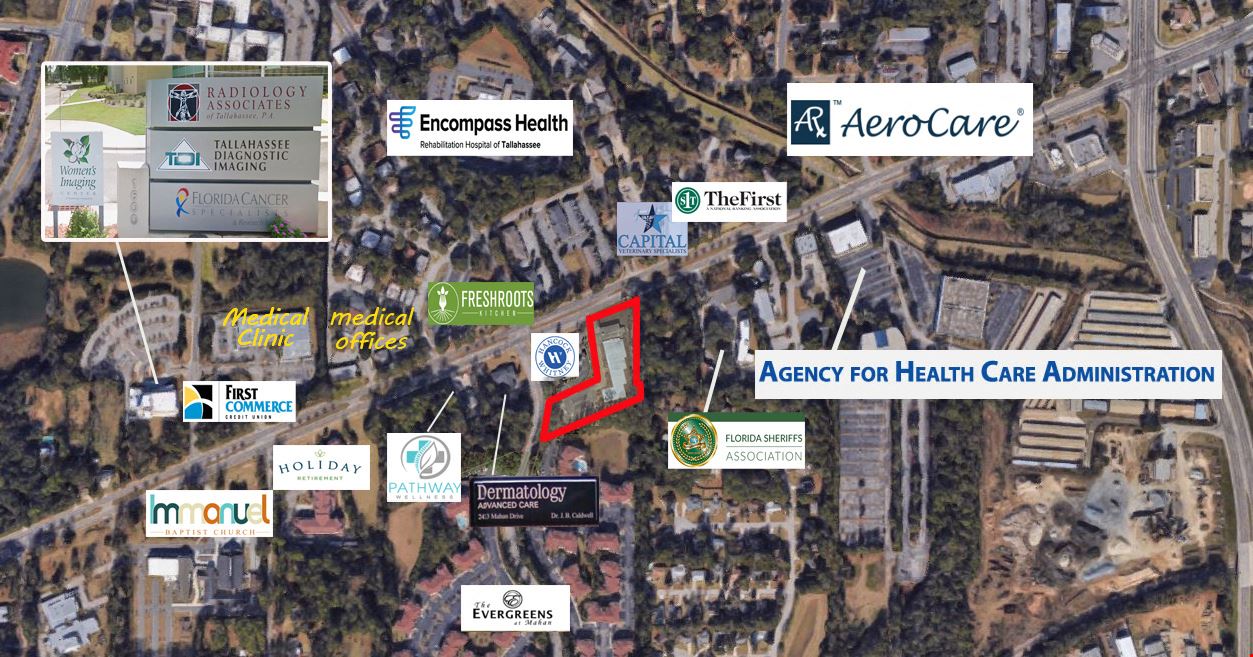 Medical, Office or Retail Center for Lease – 2459 Mahan Drive, Tallahassee, FL