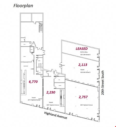 Preview of Retail space for Rent at 2001 Highland Ave