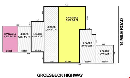 Preview of Commercial space for Rent at 33100-33192 Groesbeck Hwy