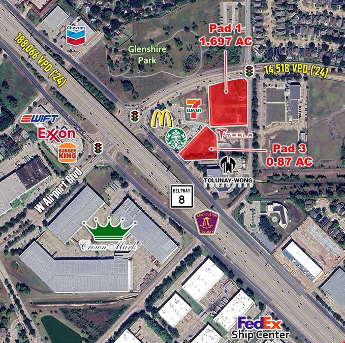 Beltway 8 & West Airport Blvd.  Pad 1