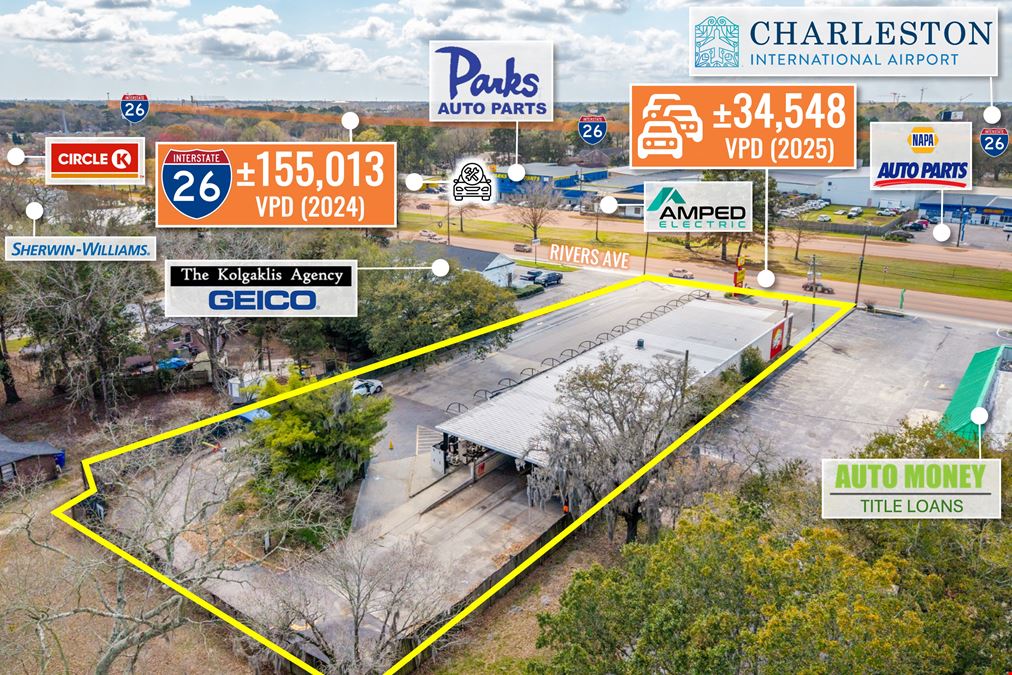 REIT Sale | Former Zips Car Wash | 34K VPD | Charleston MSA | 4.6% Population Growth