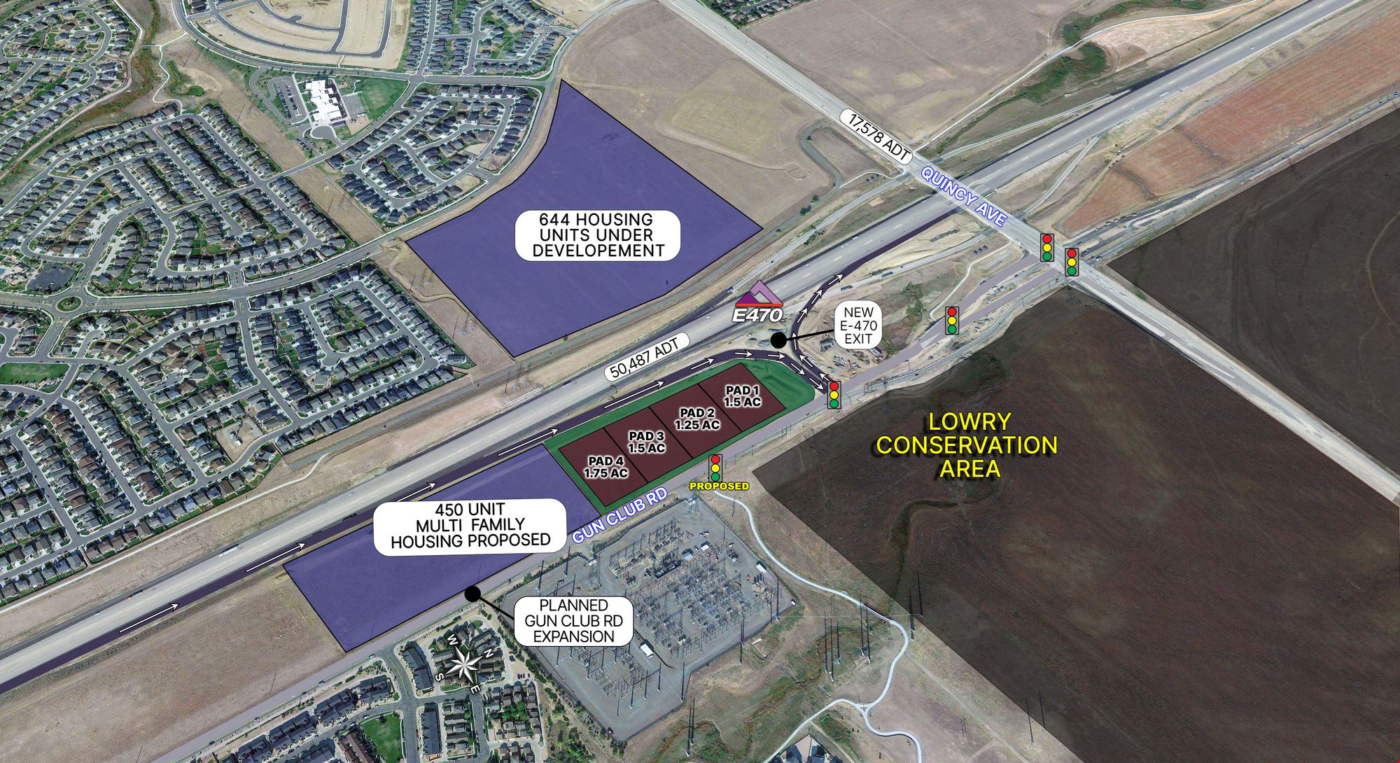 Gun Club Road @ E470 and Quincy Avenue Interchange