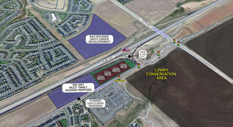 Preview of VacantLand space for Sale at Gun Club Road @ E470 and Quincy Avenue Interchange