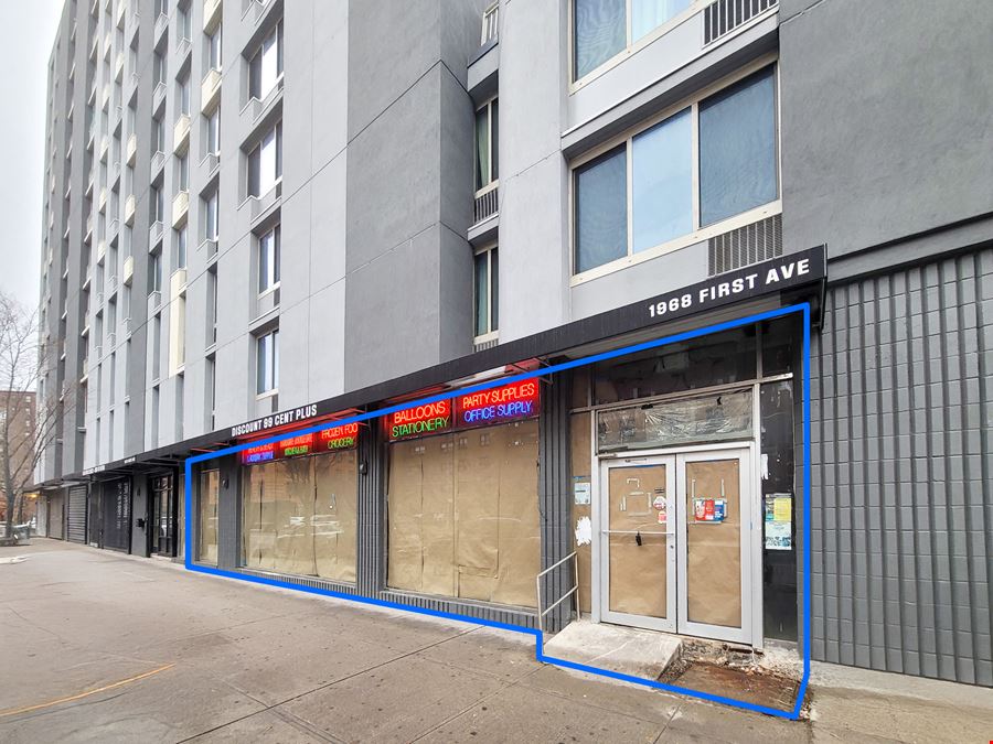 2,100 SF | 1968 1st Ave | Newly Finished Retail Space For Lease