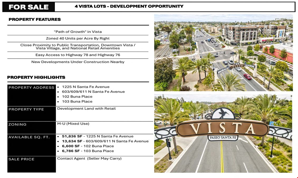 +/- 6,786 SF Development Land