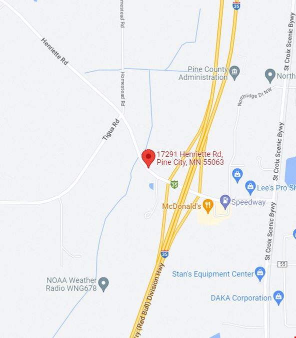 9.65 Acres of Commercial Property Land in Pine City