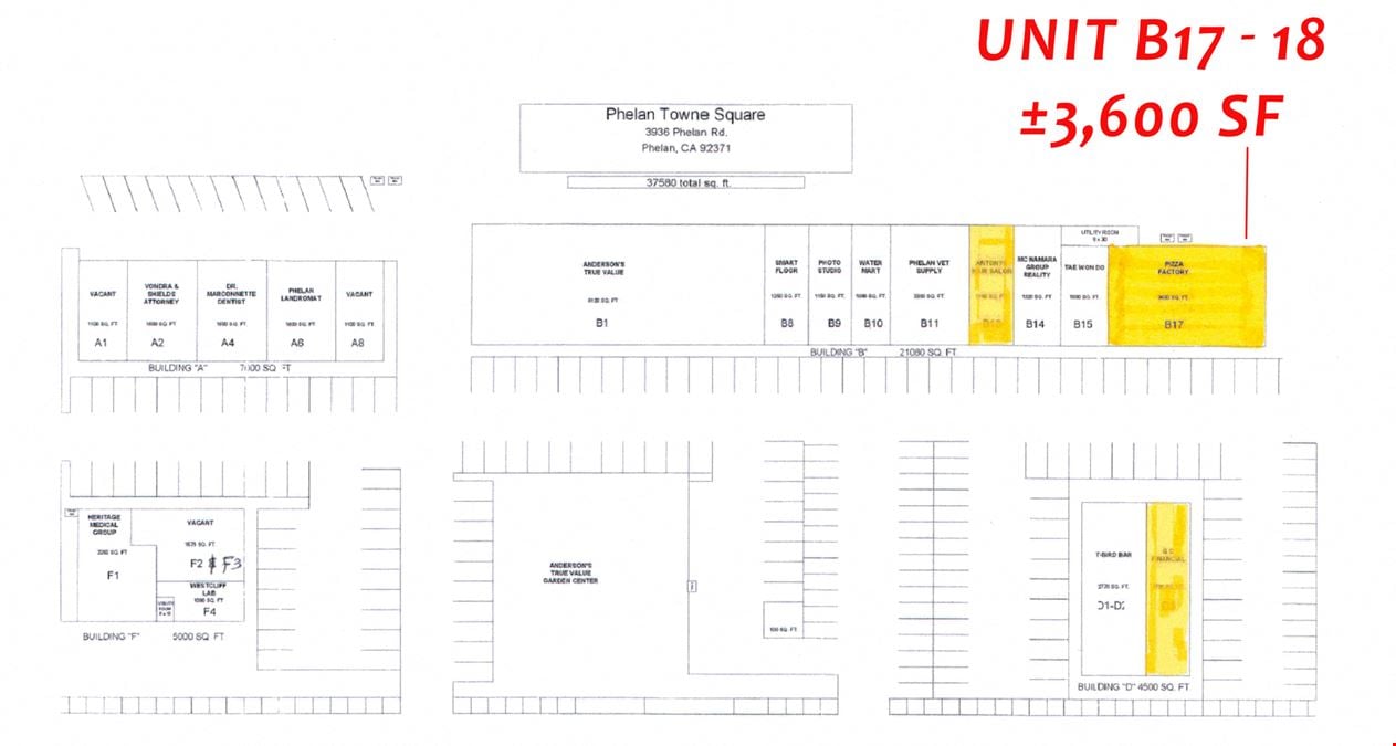 Phelan Towne Square Unit B16 - 18