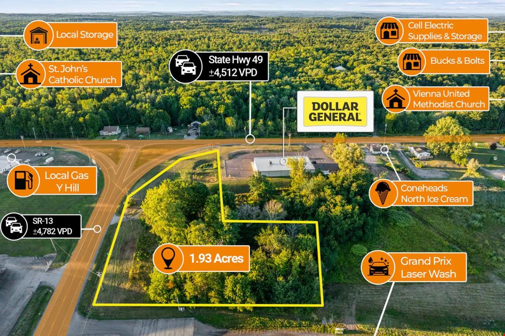 $1 Auction – 1.93 Acre Commercial Site | 9K VPD | Routes 13 & 49 | Oneida Lake Area