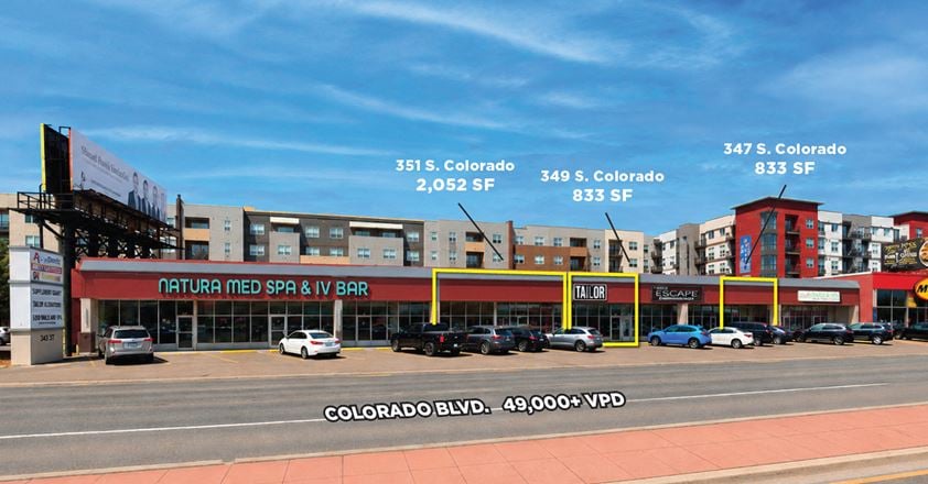 Preview of Retail space for Rent at 347-351 South Colorado Boulevard